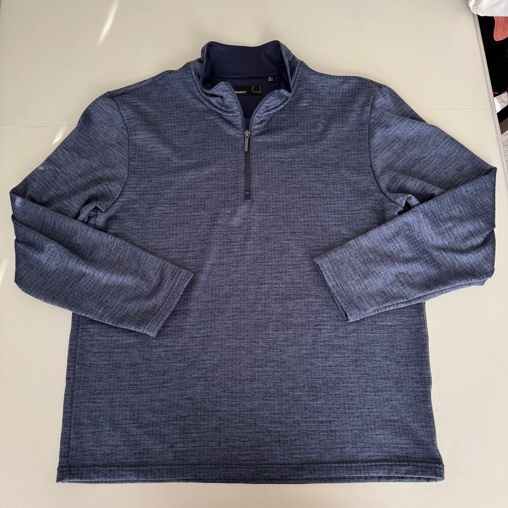 Quieti Men's Navy Blue 1/4 Zip Long Sleeve Pullover Size XL Performance Active